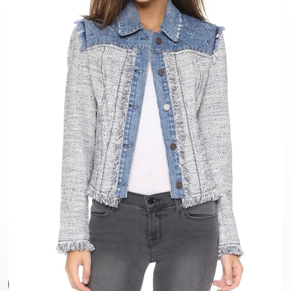 Rebecca Taylor Tweed Denim Jacket size 0 (xs)